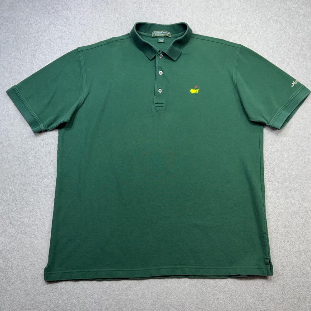 Masters Collection Polo Shirt Men Large Green Golf Mercerized Cotton Augusta